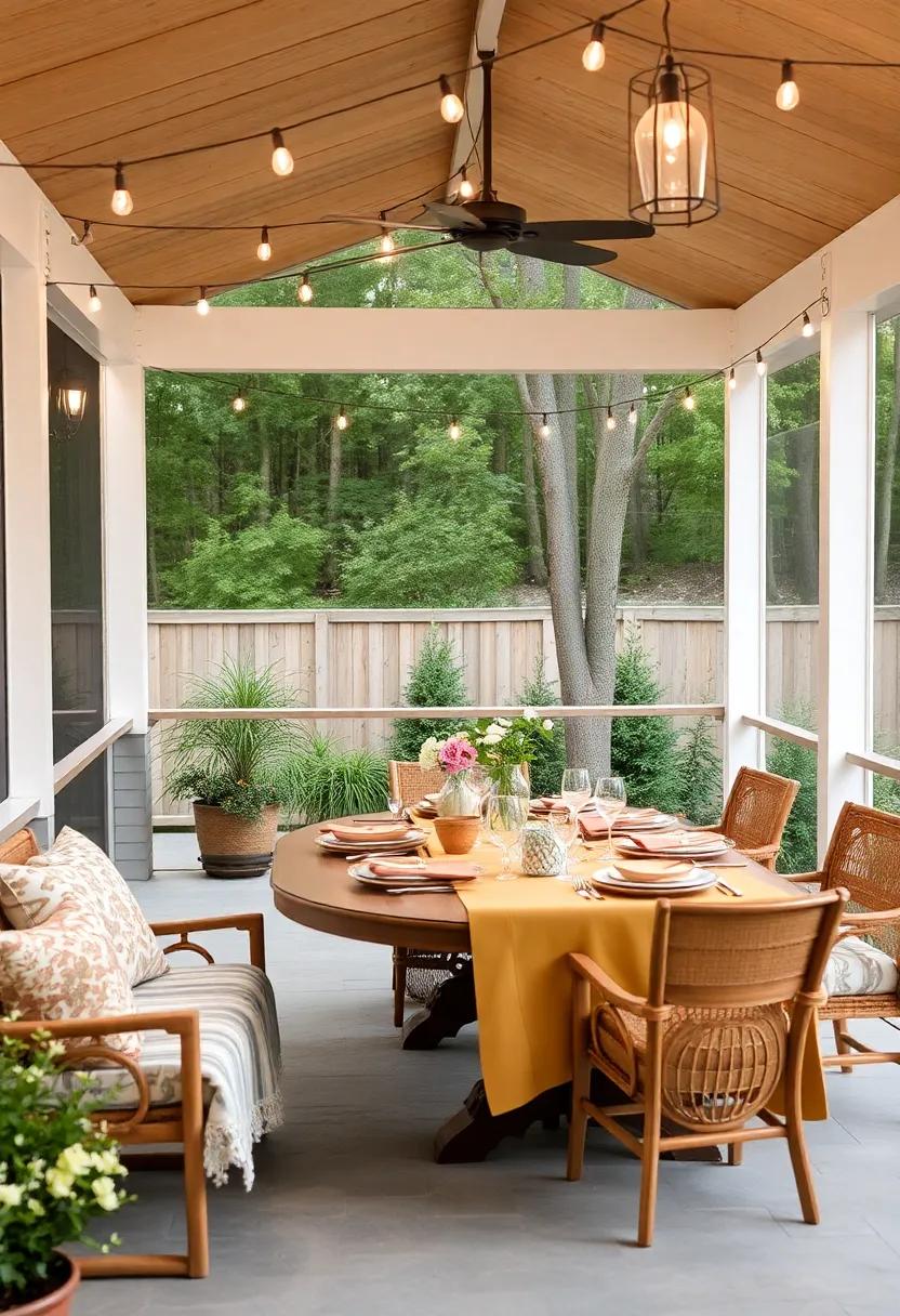 Select⁤ warm, muted color palettes for tableware⁣ that harmonize with the ​natural hues of your outdoor surroundings