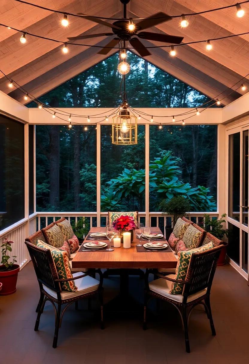 Hang a variety of string⁤ lights at different heights to create a whimsical ambiance ​that draws the eye upward