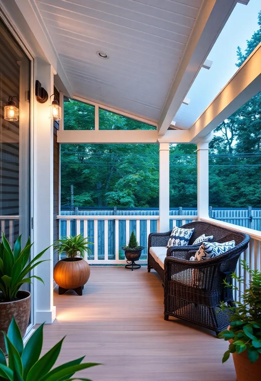Solar ‌Outdoor‍ Lighting: Install‌ solar-powered lights ⁣to ⁢illuminate your porch sustainably, ‍harnessing the⁢ sun’s energy⁤ for evening ambiance