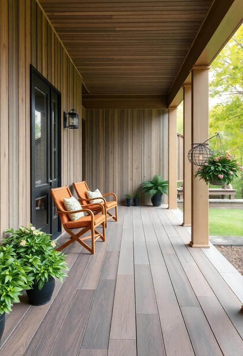 Vertical⁢ Boarding:⁤ Use vertical‍ wooden boards⁣ to ⁢achieve a ⁣dynamic look, giving your porch a contemporary⁢ twist