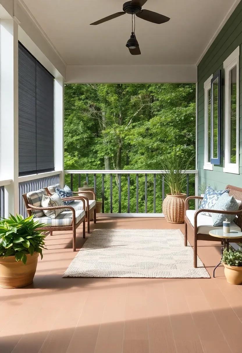 canvas Outdoor Rugs: Add soft texture ⁢and ‌color‌ with outdoor rugs,⁣ bringing⁣ comfort to your porch while defining distinct areas