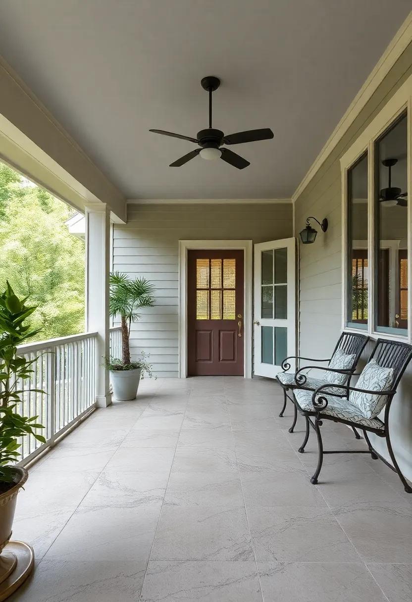 Textured​ Ceramic Tiles: Create a sophisticated‍ atmosphere with textured ceramic tiles that add depth and visual interest to your⁤ porch