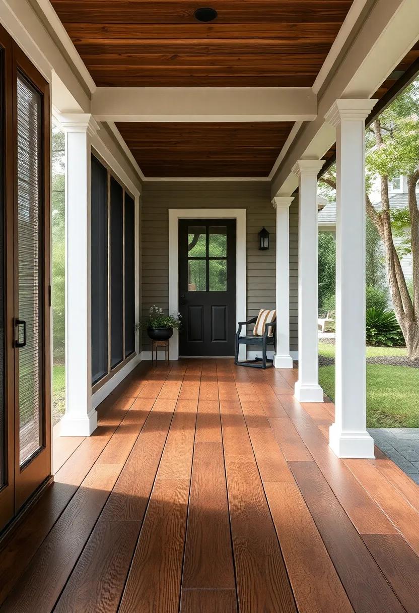Reclaimed‌ Barn Wood: Give ​your porch a sustainable twist with reclaimed barn wood, ⁢showcasing unique knots ‌and textures that ⁢tell‍ a story