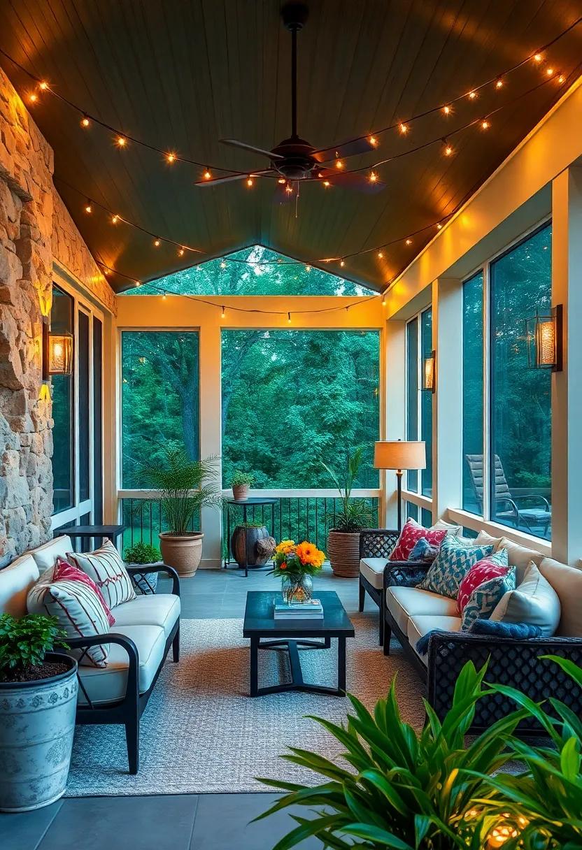 Twinkling Fairy‌ Lights:⁣ Drape fairy lights across the ceiling for a whimsical touch that brings⁤ a starry ambiance⁣ to evening ‍gatherings