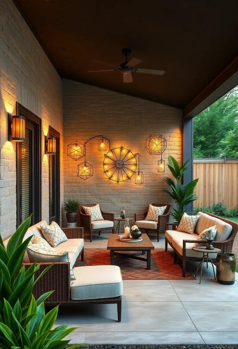 Wall⁤ Art with Lights: Create a‍ feature wall that‌ incorporates artistic light‍ installations, showcasing both art and illumination