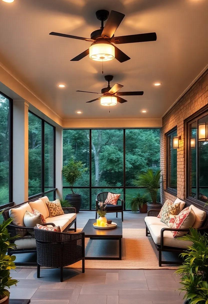 Ceiling Fan with ‌Lights: Combine energy-efficient ceiling fans‌ with ⁣integrated light fixtures for both airflow ‍and ambience, perfect for warm⁣ summer nights