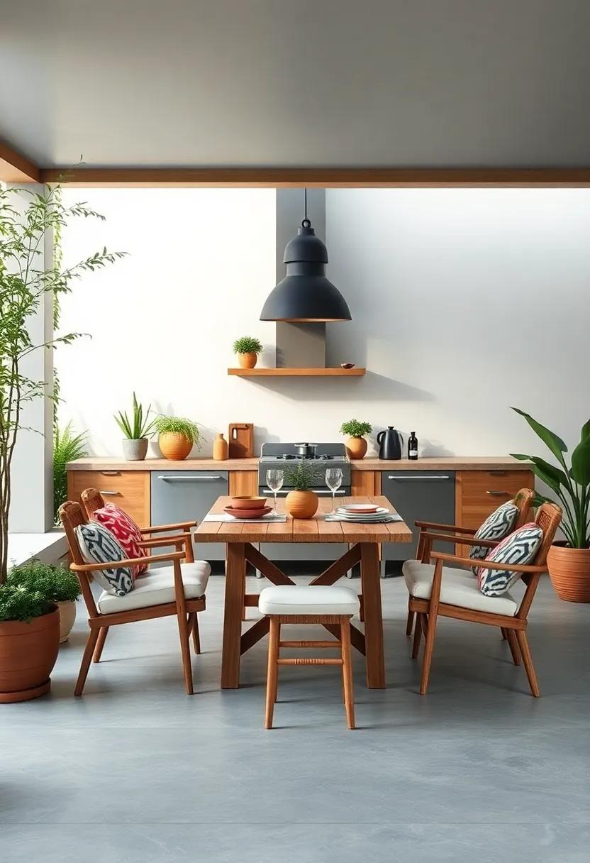 Dining Area: Design a cozy al fresco‍ dining setup with durable furniture where you can enjoy meals​ surrounded by nature