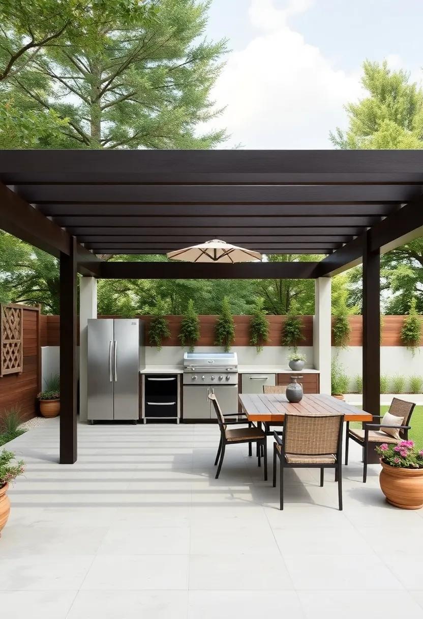 Shade Structure: Incorporate a ⁤pergola,⁤ awning, or umbrella to ​provide⁢ shade and ‍comfort during sunny days