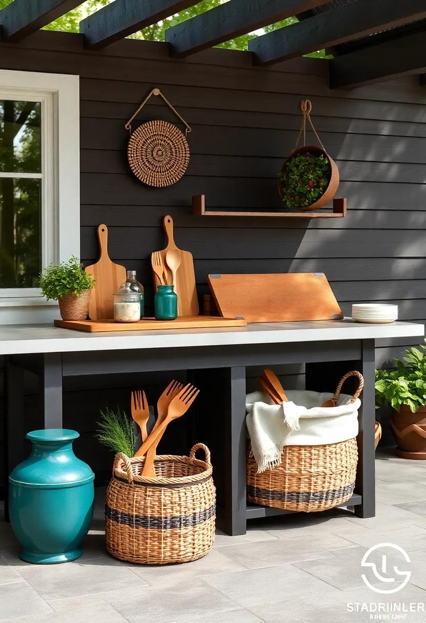 Storage Baskets: Use⁢ stylish yet functional storage baskets to‌ keep⁣ your utensils and⁤ tools handy while maintaining‍ a tidy area
