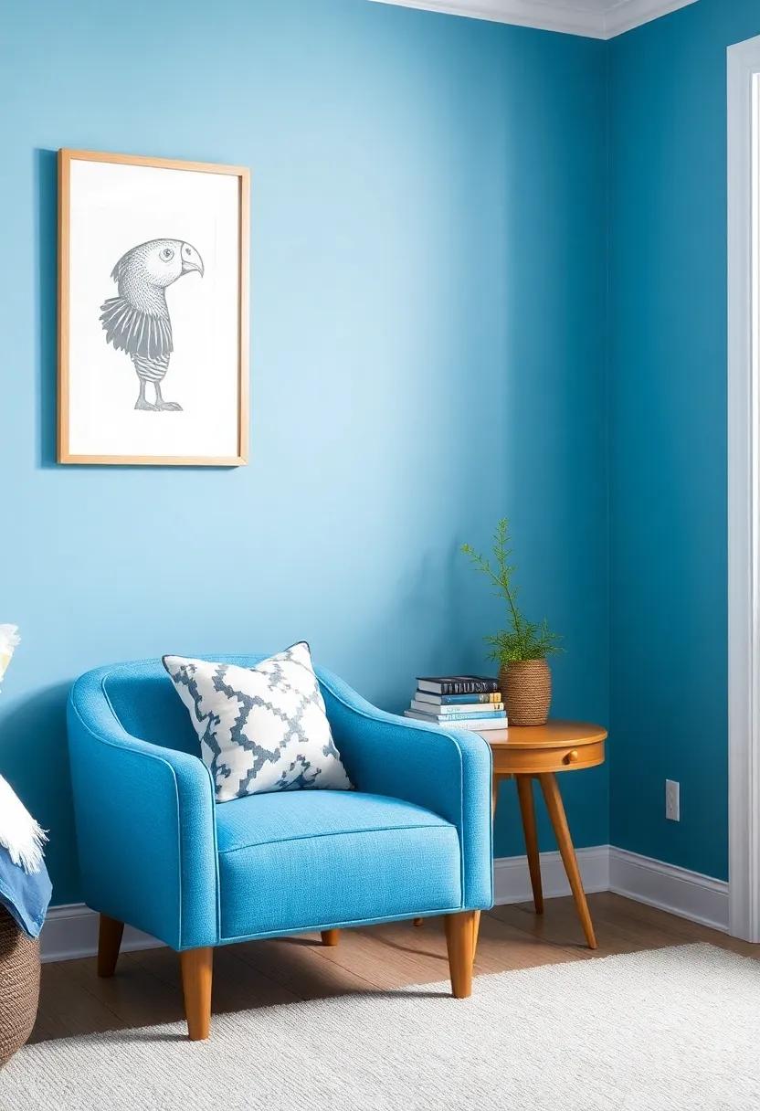 Statement Furniture: Introduce a statement piece of furniture,​ like a sky blue accent chair or‌ a unique nightstand, to ⁣serve as⁢ a focal point in the​ design