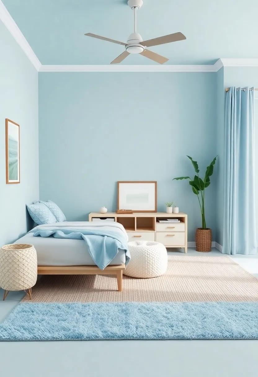 Layer rugs: Use layered rugs with varying textures and patterns, such as a plush sky‍ blue area rug under a jute or sisal rug ⁢for visual ‌depth