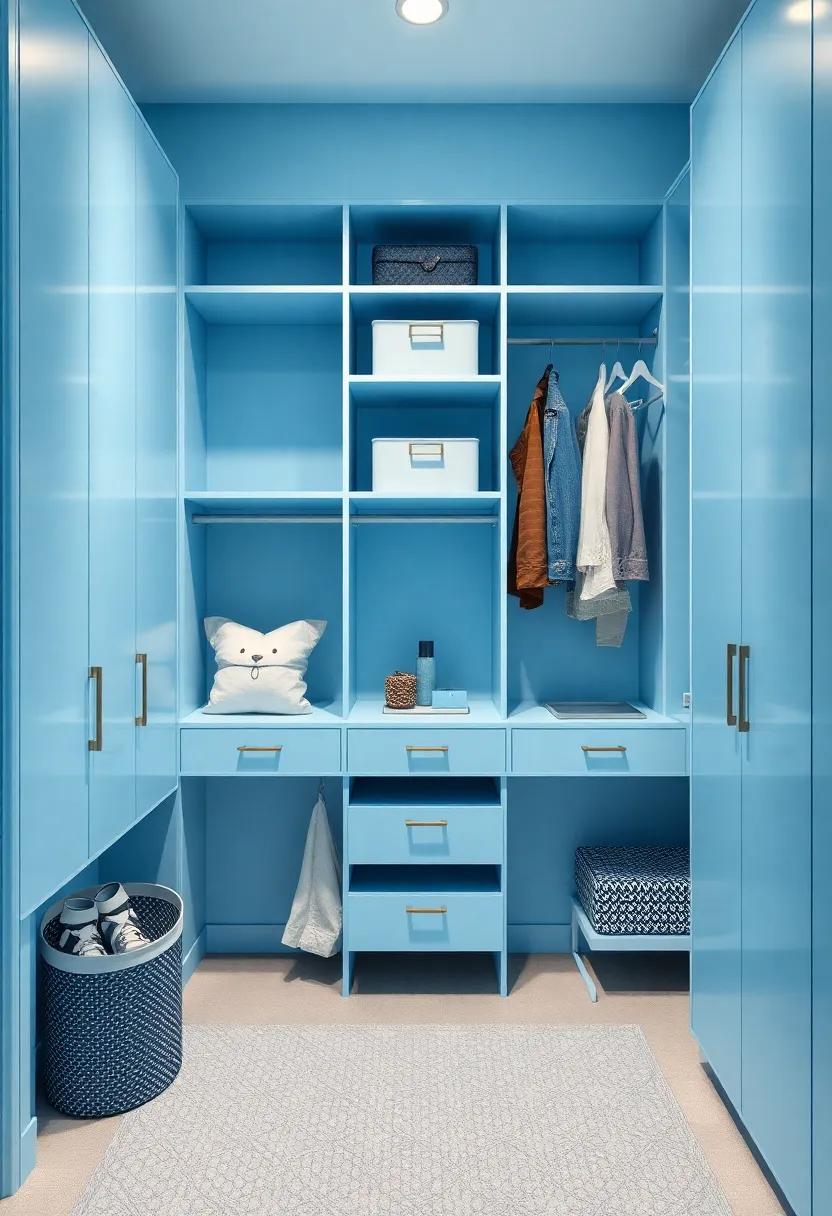 Personalizable⁤ Closet Space:​ Use chic closet organizers⁢ in sky ⁢blue to maximize function and‍ style,making sure to keep ‌the space neat‍ and ⁣organized
