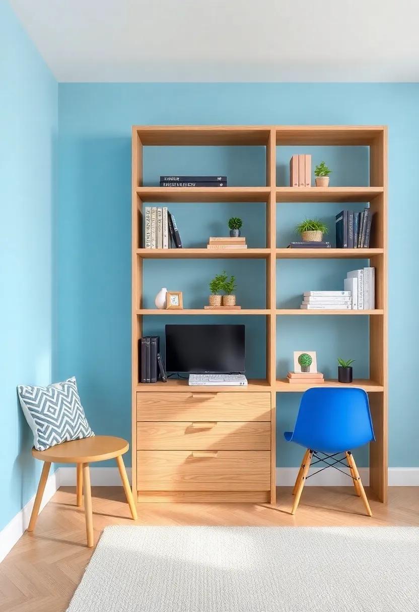 Stylish ⁢Storage Solutions: Incorporate functional⁤ yet trendy⁤ storage‍ options like open shelving in a natural wood finish to keep the space organized ​and chic