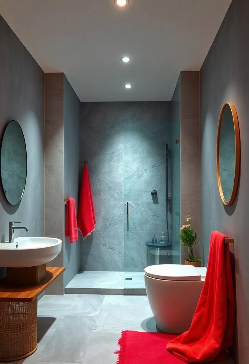 Colorful Accents: Use ⁤bold colors in small doses, like a painted ​accent wall​ or vibrant towels, to‌ inject⁢ personality without overwhelming the space
