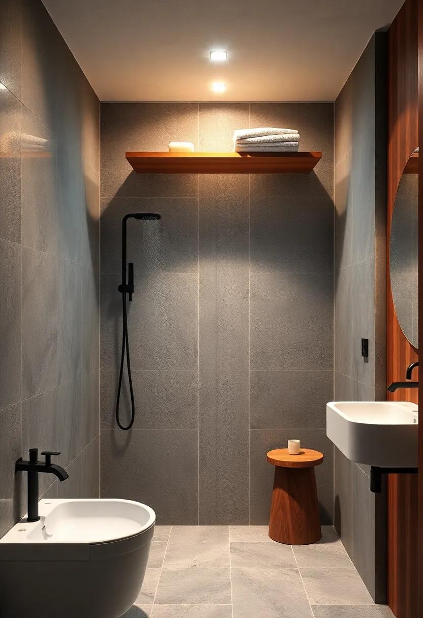 Overhead ⁤Shower‍ Storage: Utilize an ‍overhead ‌shelf ⁣to‌ store shower⁢ essentials, keeping ⁣surfaces clear ‌and enhancing the modern aesthetic