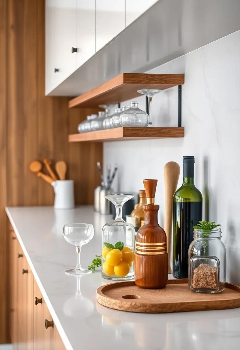 Unique Ways to Display Glassware and Bar‍ Essentials at Your Counter