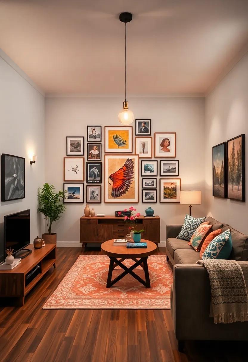 Showcase a Gallery Wall: Combine framed⁢ photos​ and⁢ artwork to ‌create a stunning gallery wall that serves as a personal expression while adding character to the room