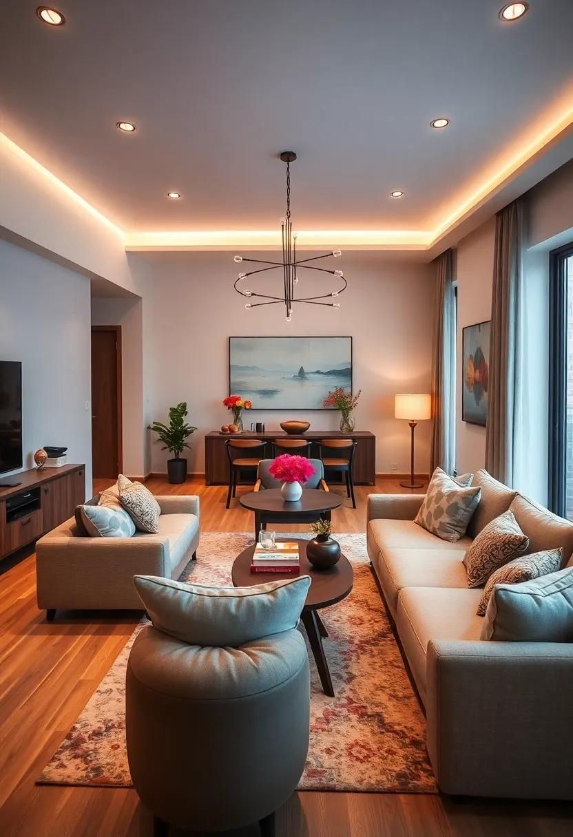 Arrange ⁢Furniture Smartly:⁣ Position your sofa and dining⁤ table to maximize flow, ensuring guests can move freely while creating intimate conversation spots