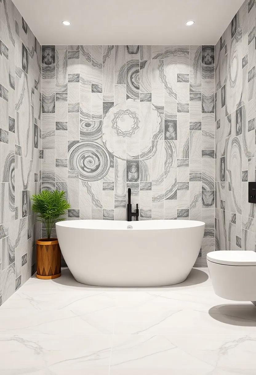 Experiment⁣ with artistic tiles to create statement⁤ walls or floors that distract from size, making your bathroom a‍ stunning focal⁣ point
