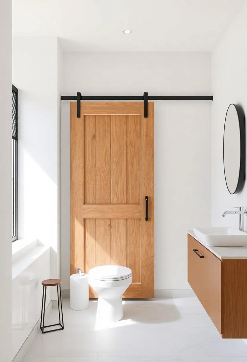 Incorporate a sliding ⁣barn door to save space while adding a⁣ rustic, contemporary touch to your bathroom