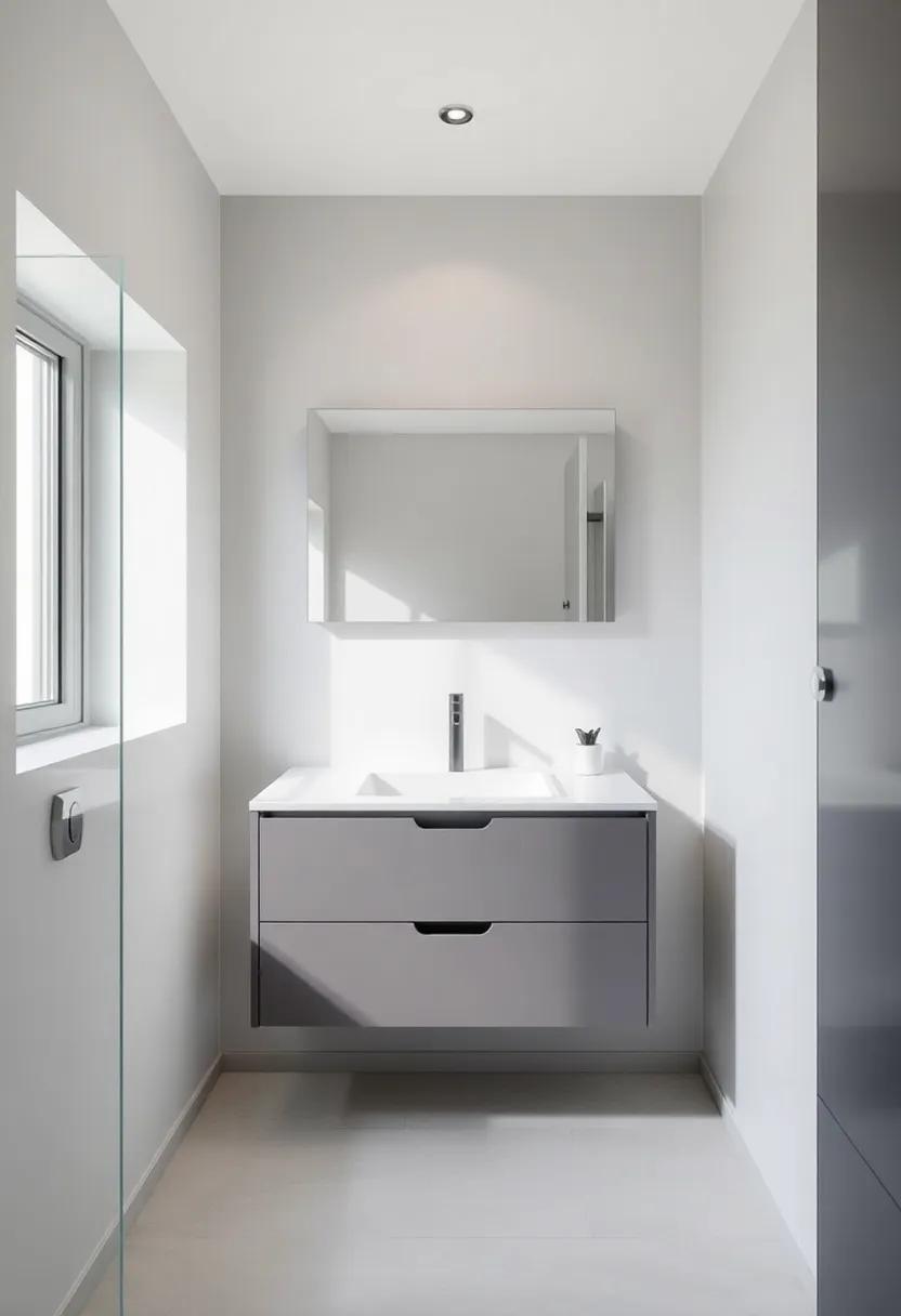 Transform your narrow bathroom ‌with⁤ a ⁤floating vanity that provides sleek storage⁤ and a sense of openness