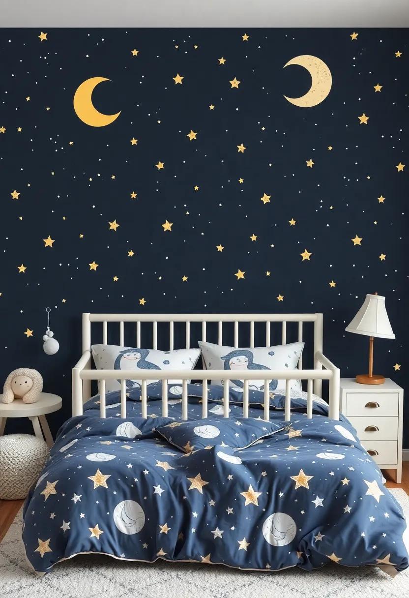 Celestial Bedding: Choose ⁣bedding adorned with whimsical moon and star patterns that invite sweet dreams and‍ spark nighttime adventures
