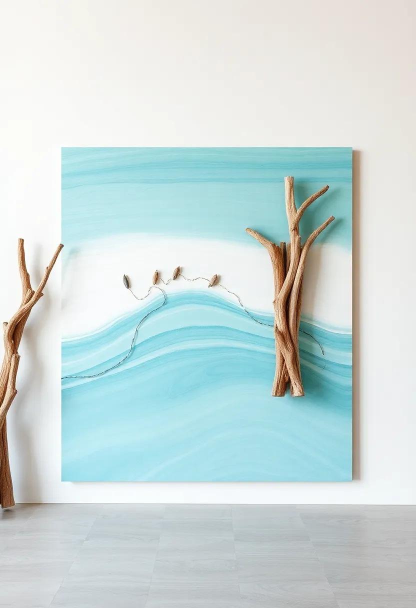 driftwood Art: Use pieces of driftwood​ collected from shores‌ to create unique sculptures ⁢or ⁣wall⁢ hangings ⁤that ⁤celebrate coastal living