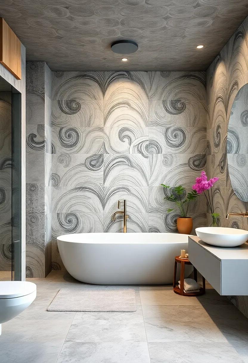 Whimsical Whirls: Playful curves and Swirls in Bathroom Décor