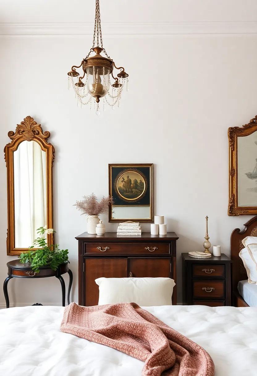 Accessorizing with Purpose: Thoughtful Decor Around Antique Mirrors in bedrooms
