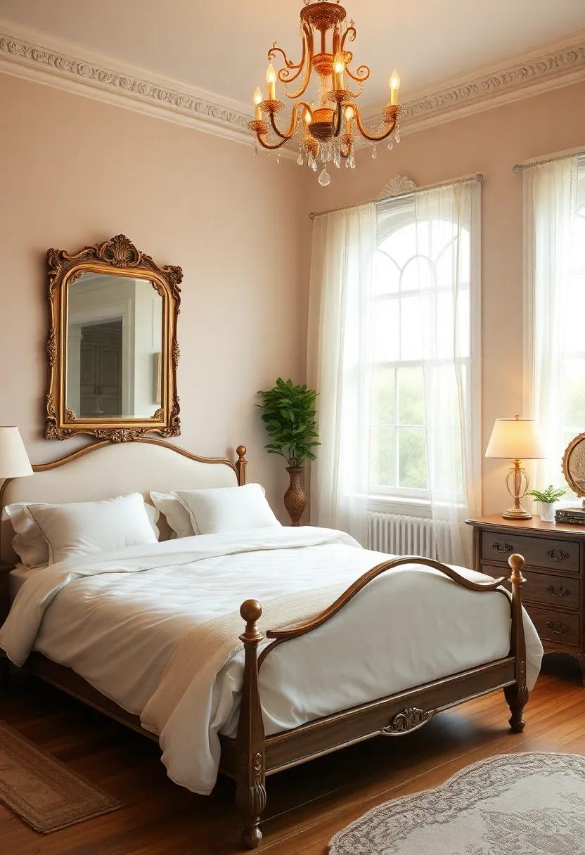 Romantic Ambiance: How Antique Mirrors Illuminate Vintage Bedroom Settings