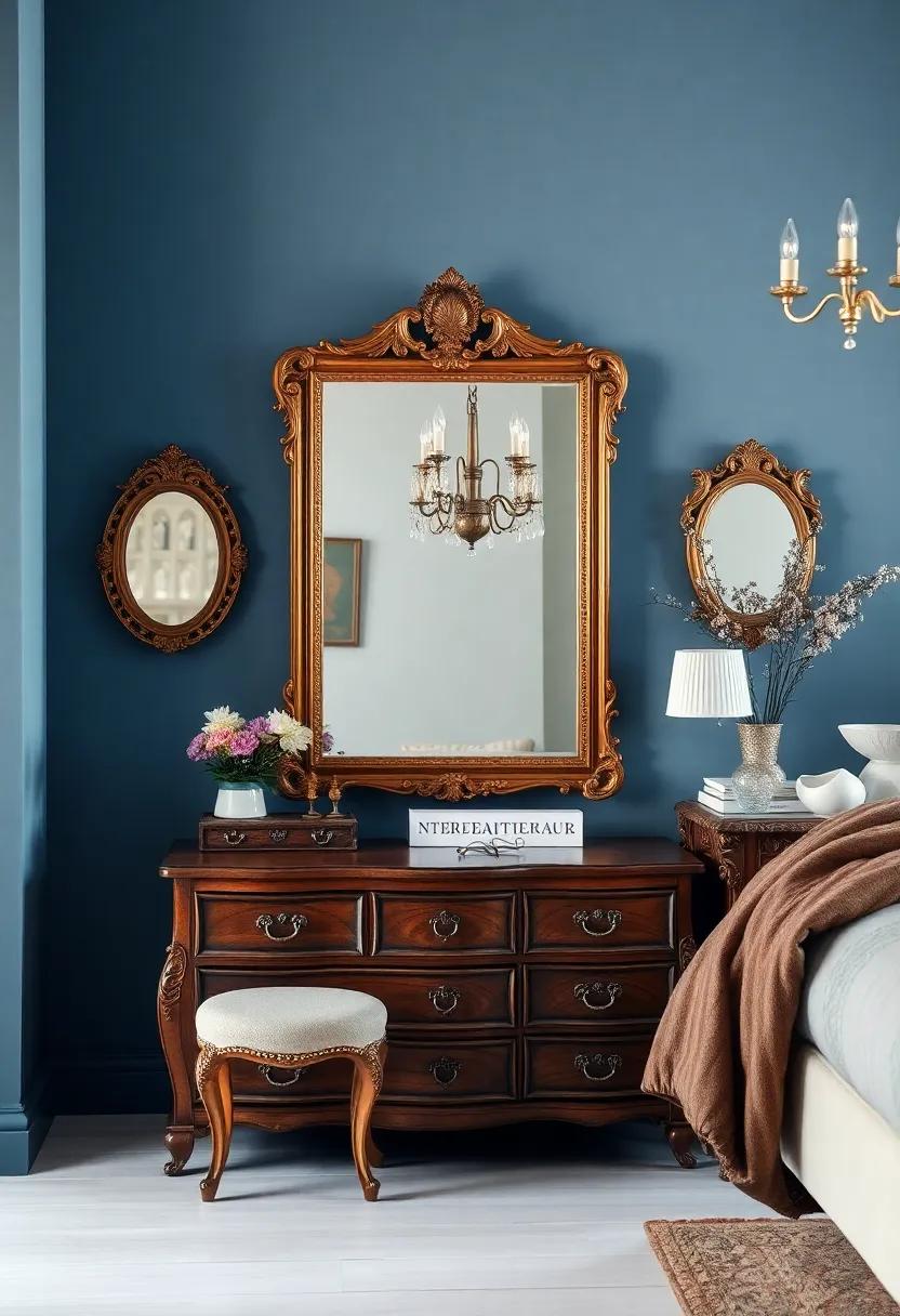 A Symphony of Styles: Blending Antique Mirrors with Modern Bedroom Décor
