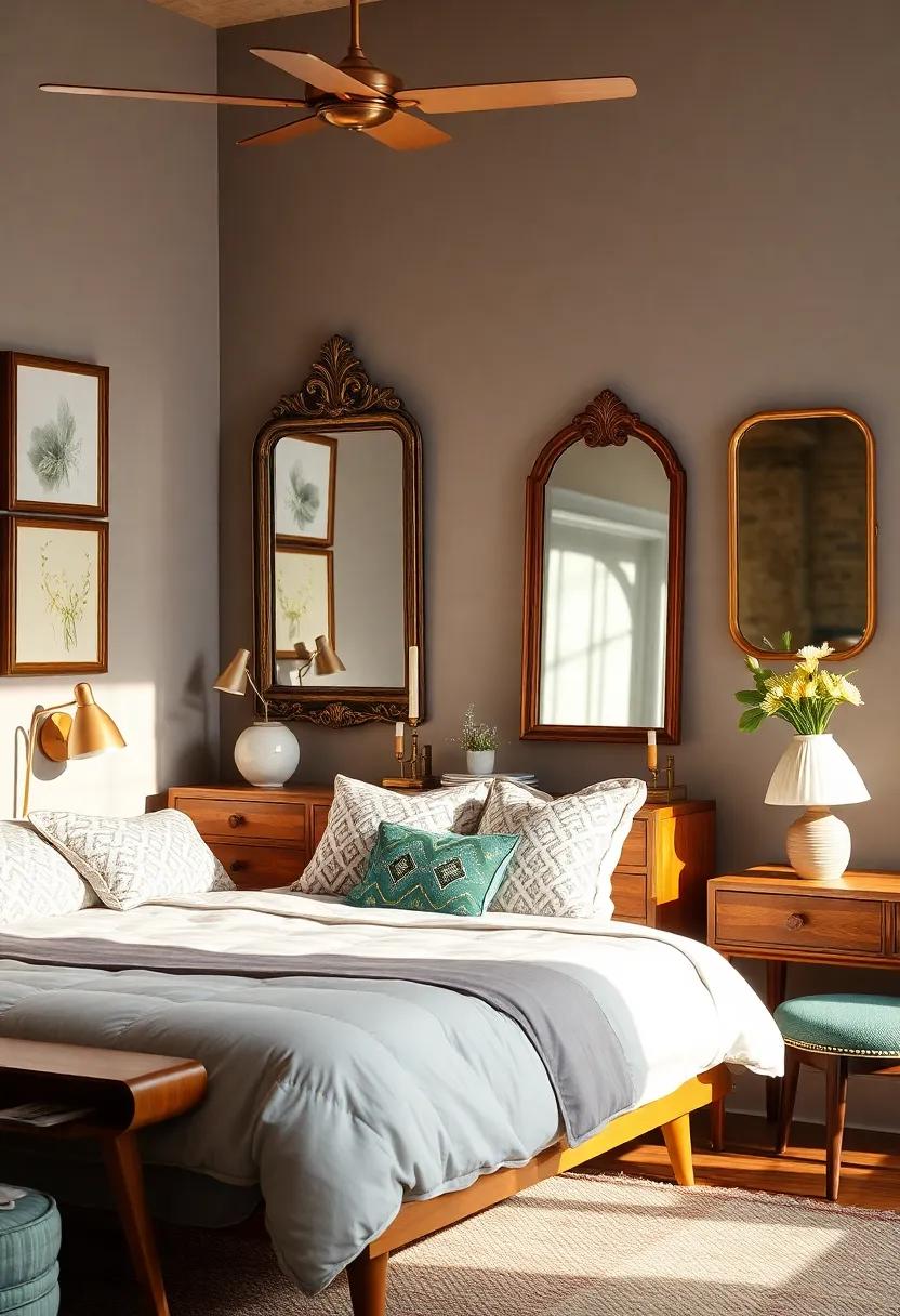 Use Mirrors ‍to Enhance ‍Light: incorporate vintage mirrors‌ with interesting⁣ frames⁤ to reflect light and‌ create an illusion of a larger space