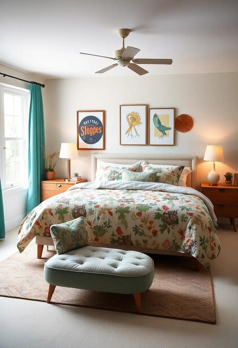 Choose‍ Whimsical ​Bedding:⁣ Select bedding ⁣with ⁣bold ​patterns or vintage ⁣motifs to‍ inject character and charm into your bedroom ‍design