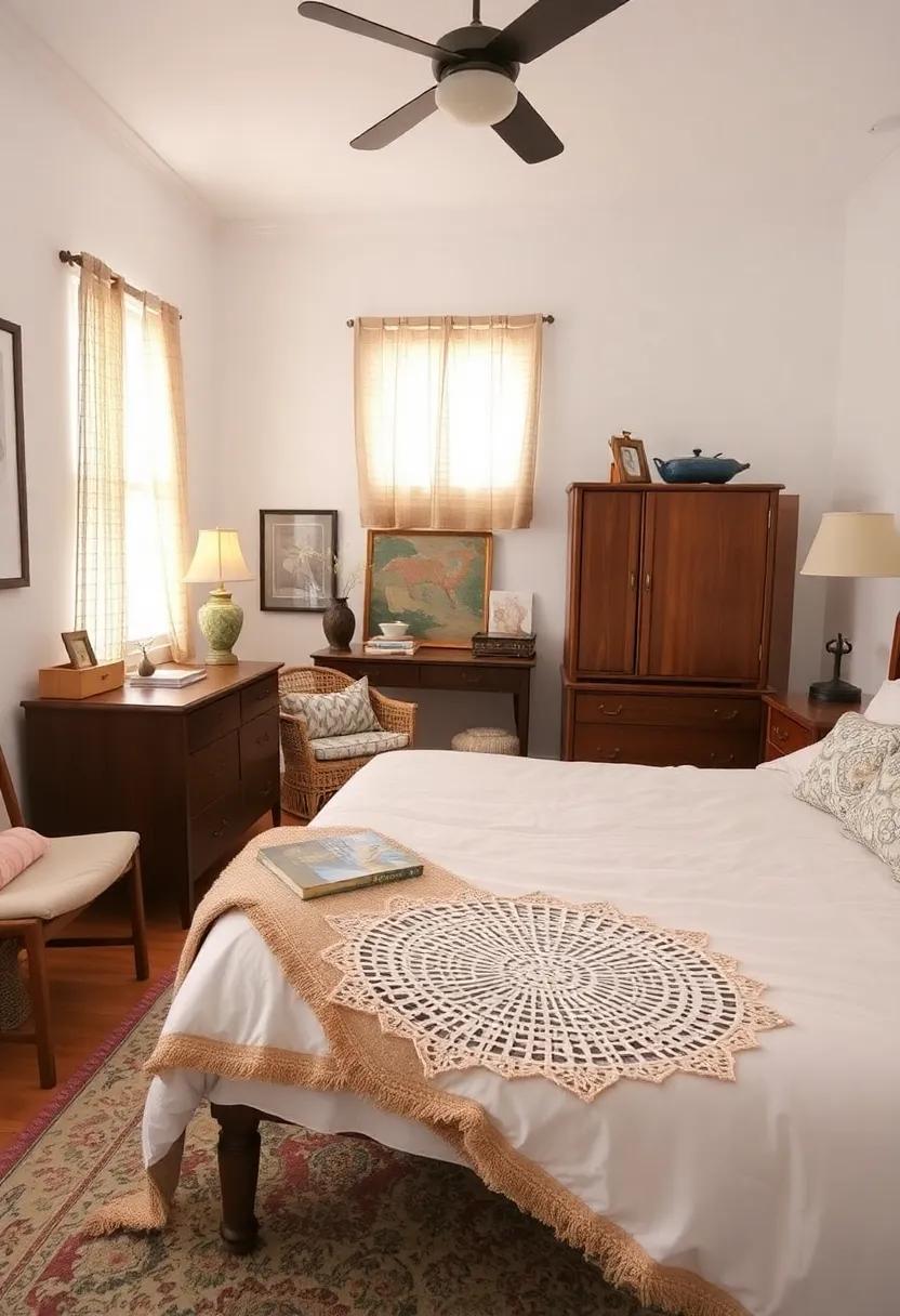Curate Vintage​ Linens⁤ and⁣ Textiles: Use ⁢antique quilts or crocheted doilies⁢ as decorative throws or table ‌settings to​ add texture and warmth