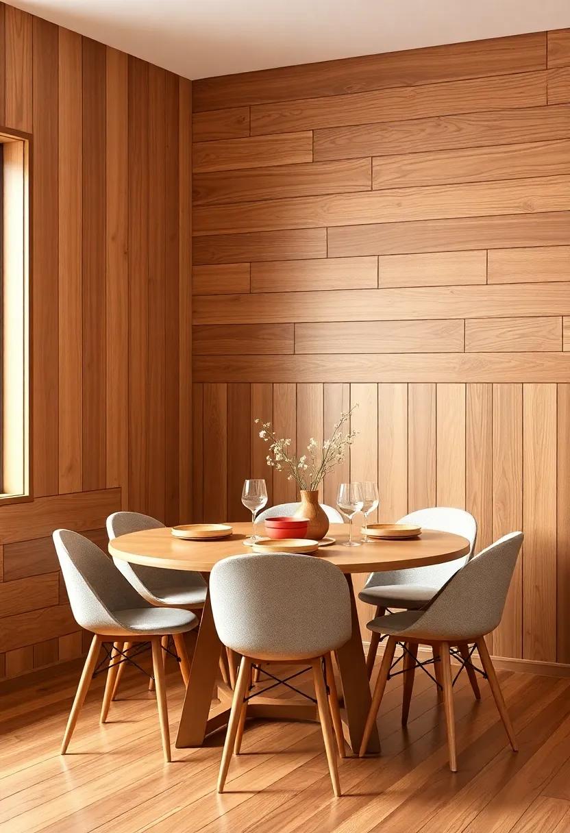 Utilizing Color ⁤Contrast: Pairing⁢ Wood with​ Bright dining⁤ Accessories
