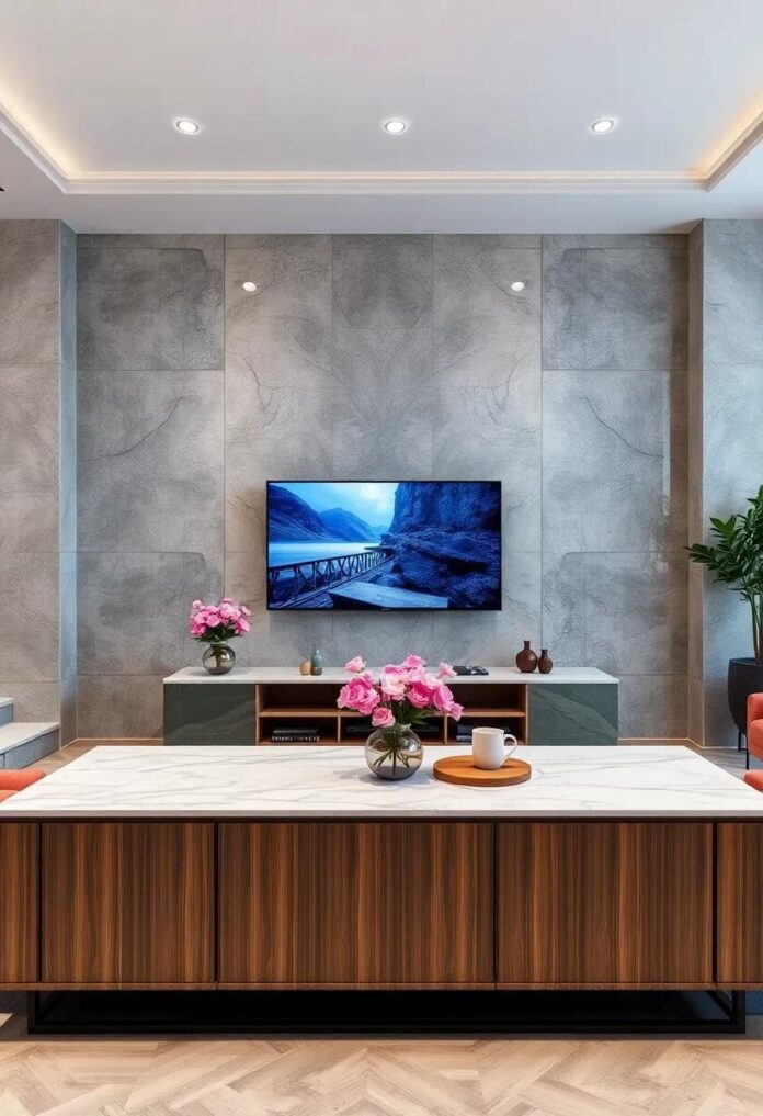 Elevate Your Space: The Timeless Elegance of Living Room TV Units with Marble Tops