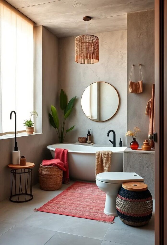 27 Unique Eclectic Boho Bathroom Decor Ideas to Transform Your Space