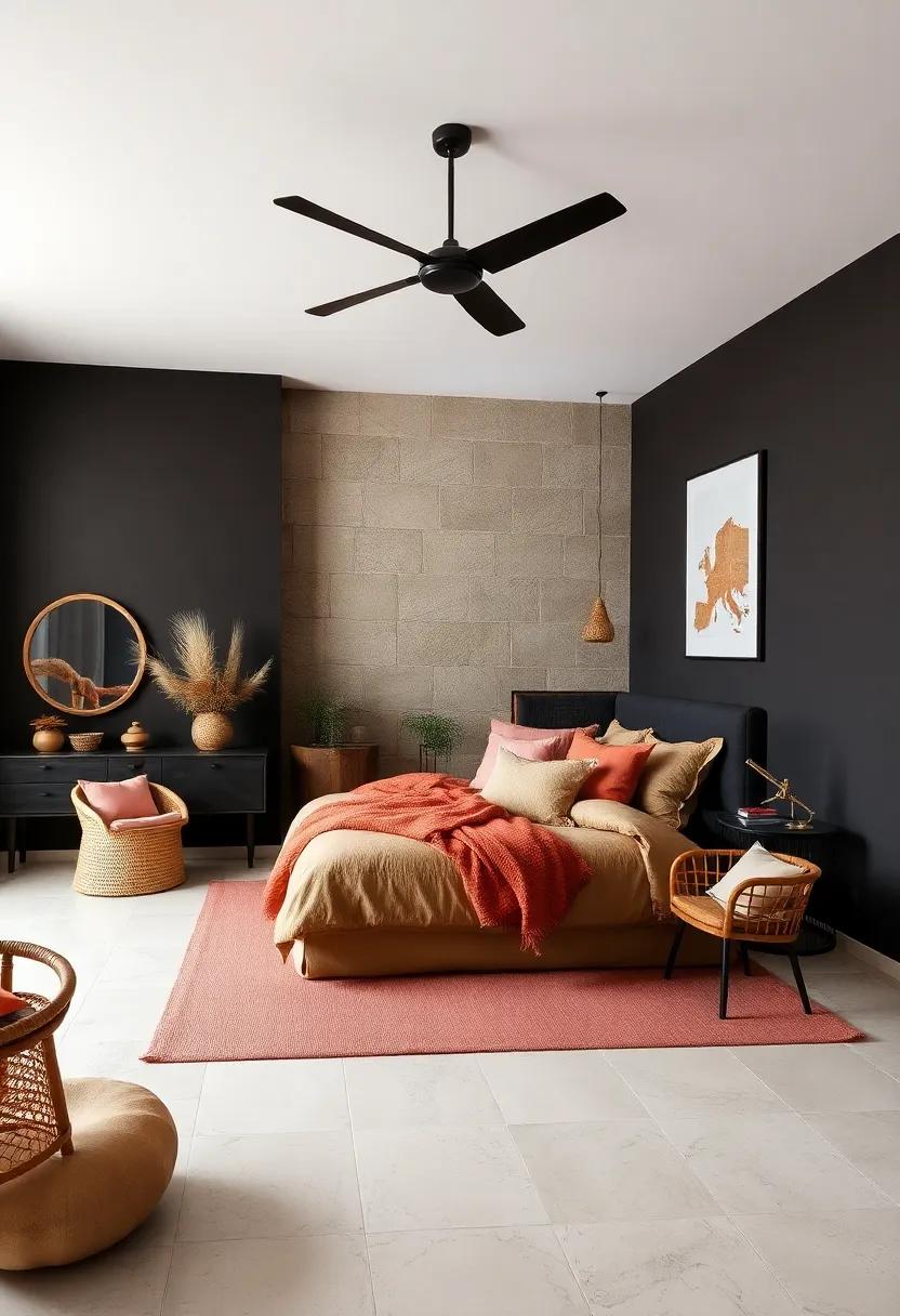 Earthy Terracotta: Infuse your bedroom with warmth using terracotta‌ shades, complemented by⁢ natural‌ textures ​like rattan and wood for ⁣a cozy retreat