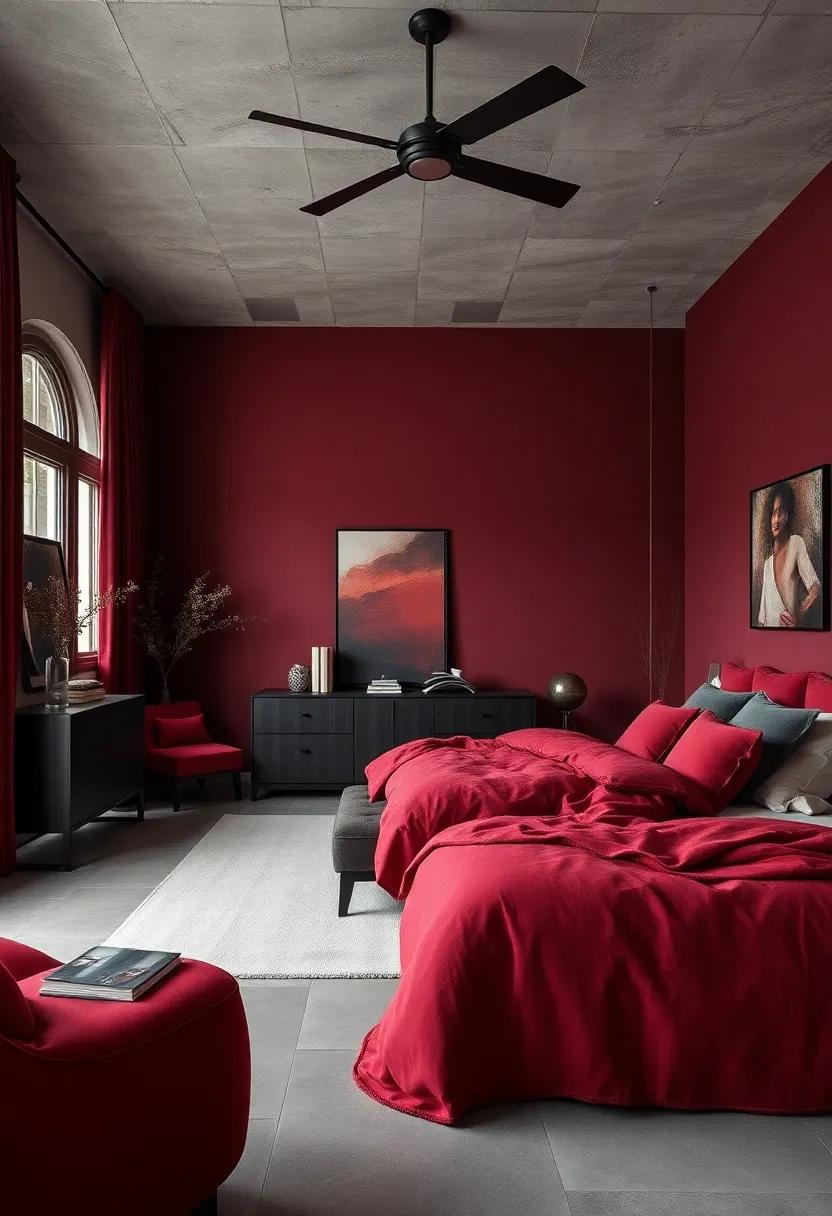 Rich ​Burgundy: Create an opulent environment by using rich burgundy‌ shades,accentuated with velvet fabrics ‌and ⁤dark wood furniture