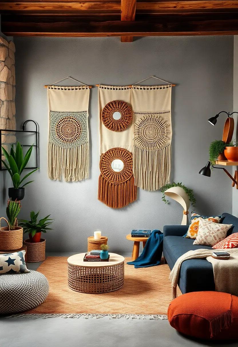 Textured Wall Hangings: Embrace the boho vibe with woven ⁤wall hangings that add depth and a cozy feel to the room