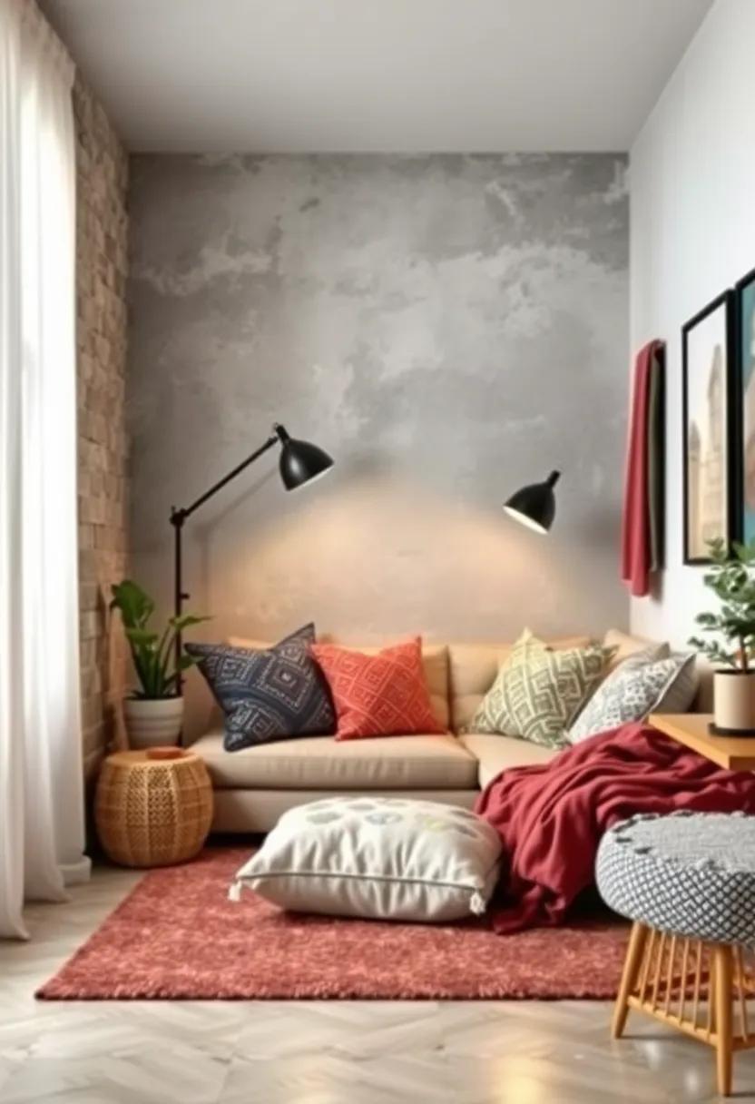Cozy Reading Nook: Create ⁢a dedicated corner with oversized cushions and a floor lamp, perfect for snuggling up with a good book