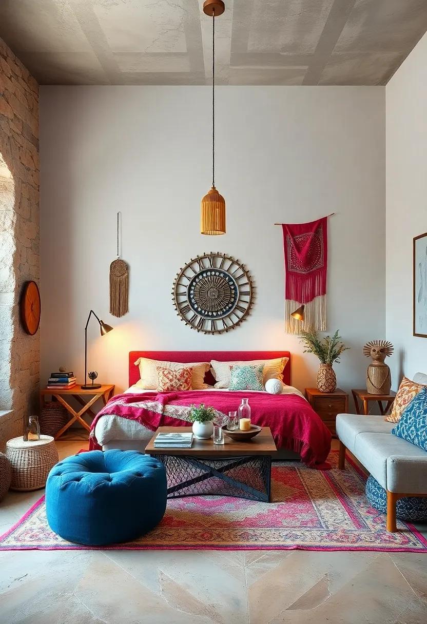 Bohemian Accessories: Finish the⁢ room off with distinctive accessories such as colorful⁢ throws, beaded tassels, and unique sculptures that reveal personality