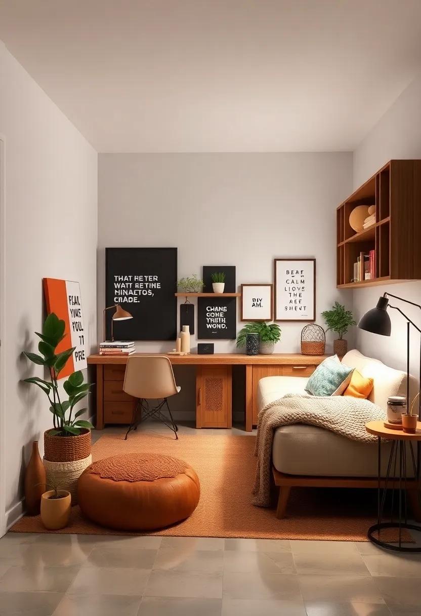 Minimalist ⁣Workspace: Create a ‍small study area with minimal clutter, ‌adorned with inspiring quotes or visual distractions that⁤ motivate