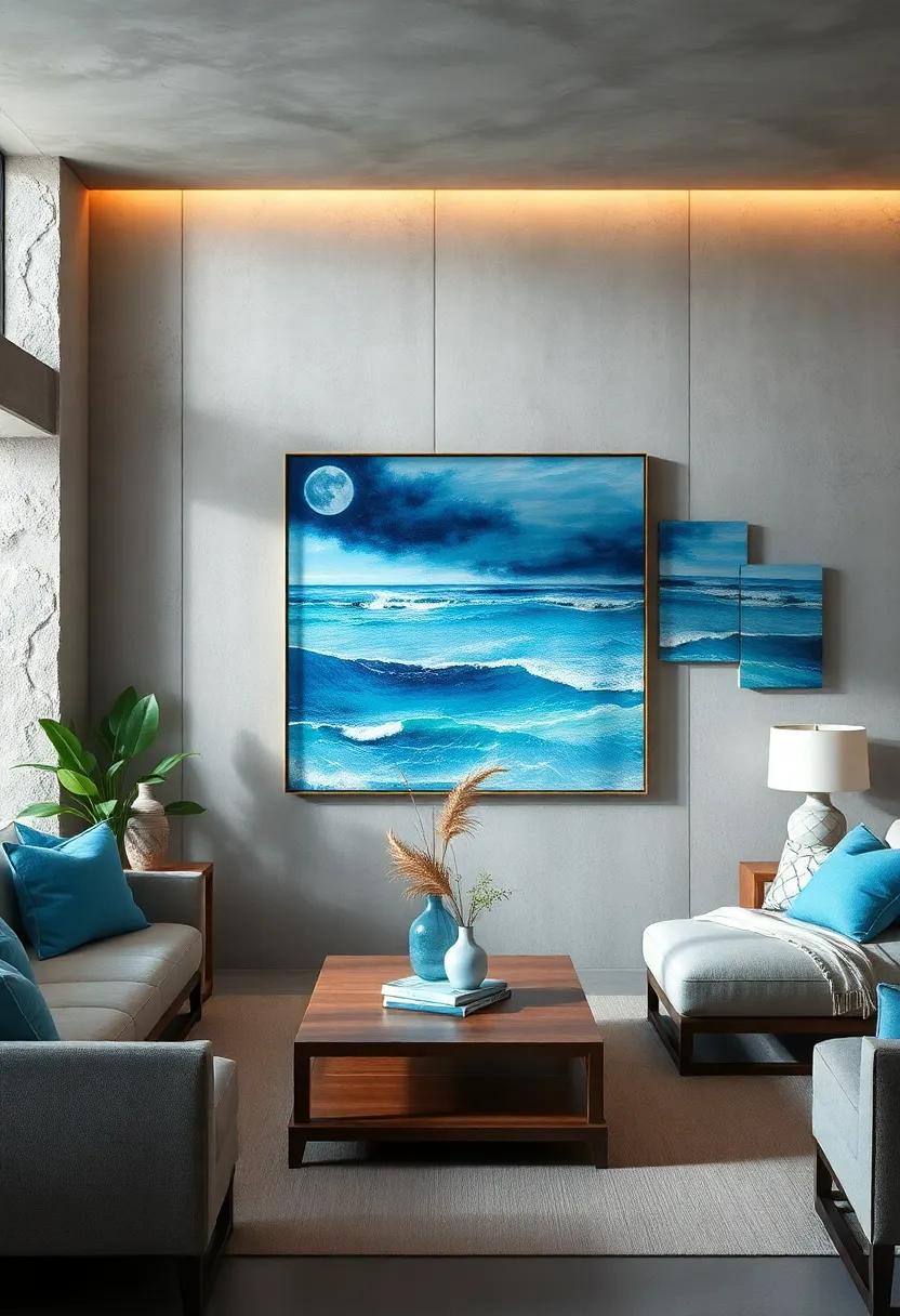 Ocean Blues:⁣ A mesmerizing abstract piece that⁣ captures⁤ the shifting shades of the sea,bringing tranquility to any room