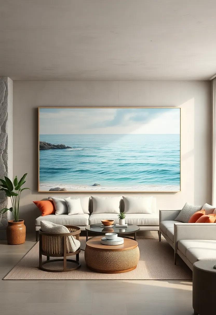 coastal Calm: A serene depiction of calm waters lapping against the shore,⁣ evoking a ‍sense of peace and relaxation