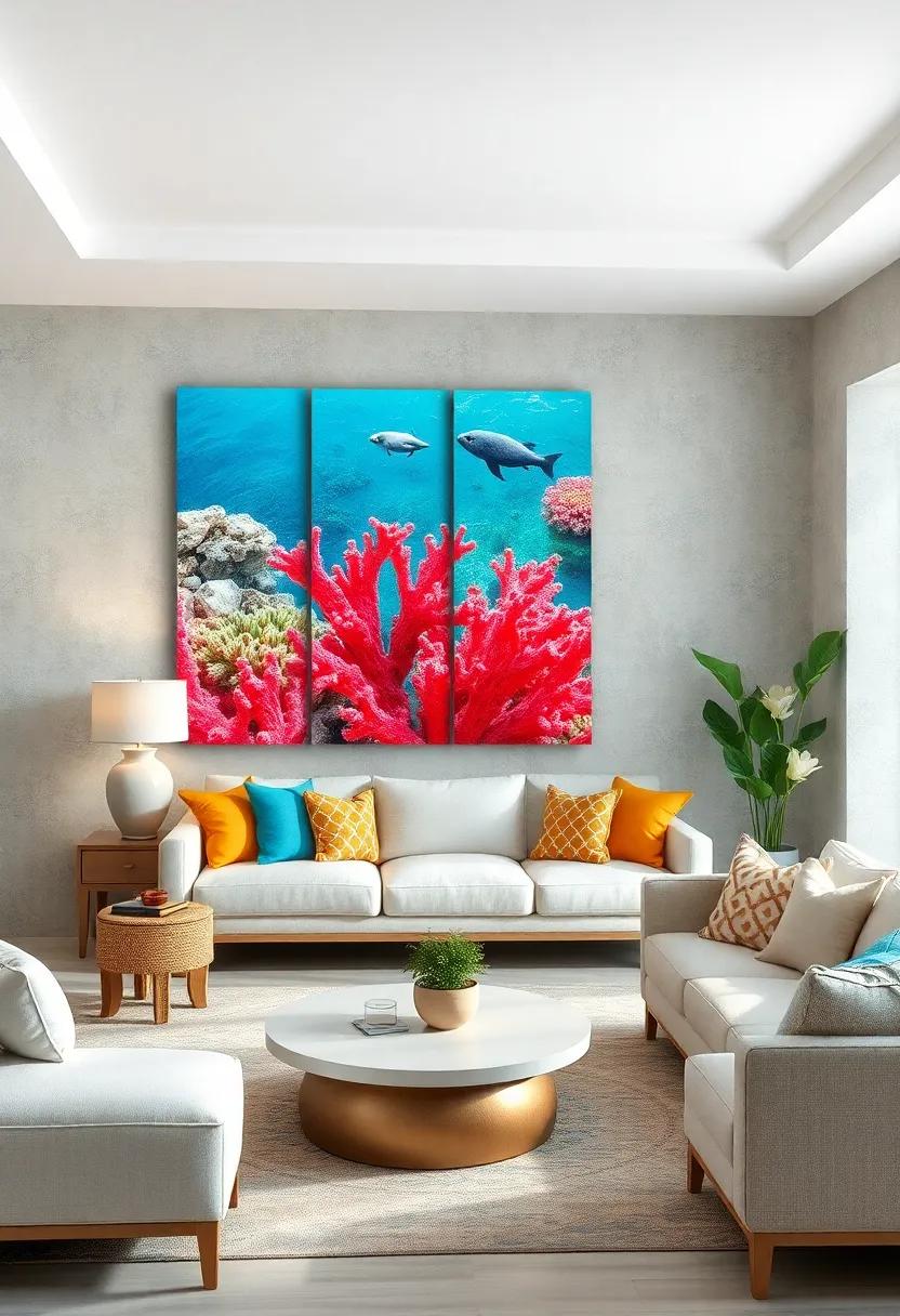 Coral Reef⁢ Delight: Bright and colorful coral⁣ formations come to life in⁤ this artwork,perfect for adding a pop of color to your decor