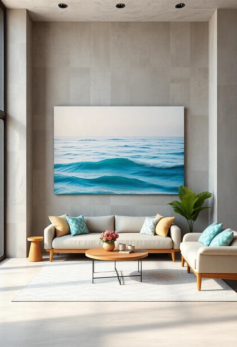 Tranquil Tides: Soft pastel ⁤colors combine to form ‌an‍ abstract‌ representation of ocean waves,perfect for creating a calming atmosphere