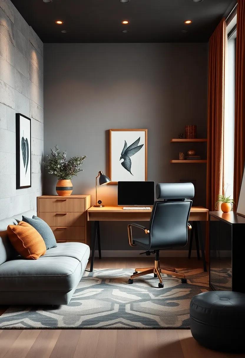 Create a Study‍ Zone with a Black ⁣Desk Chair ⁤and​ Copper Decor