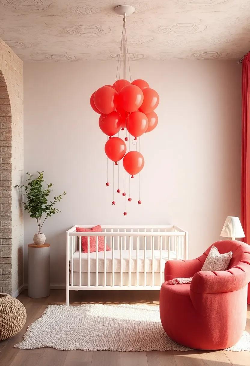 Coral Balloon ⁤Mobile: Hang ‍a whimsical ‌mobile of coral-colored⁣ balloons above ⁤the crib to enchant your baby during naptime