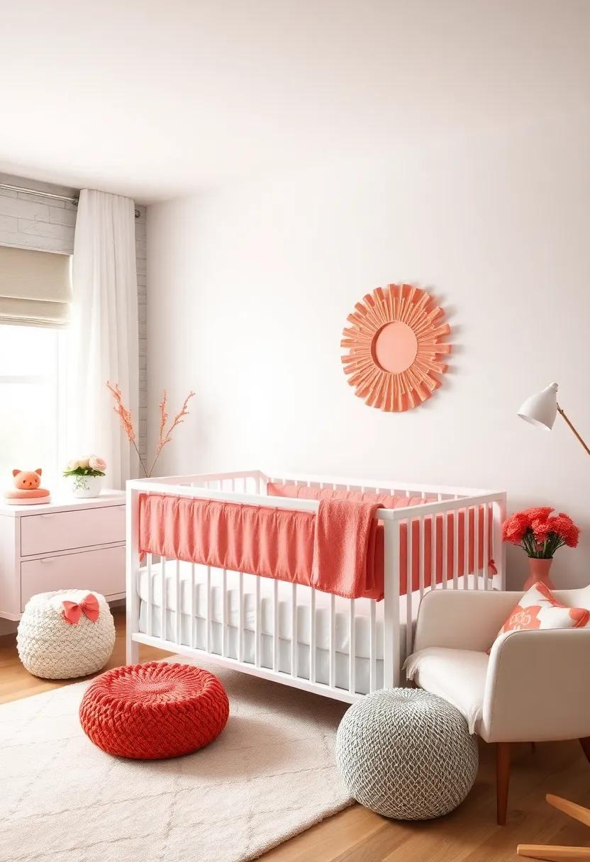 Coral-Infused Crib Bumpers: Wrap your ⁣little one's crib in soft coral bumpers ⁢that provide⁤ both‍ safety and⁤ a‌ splash of color